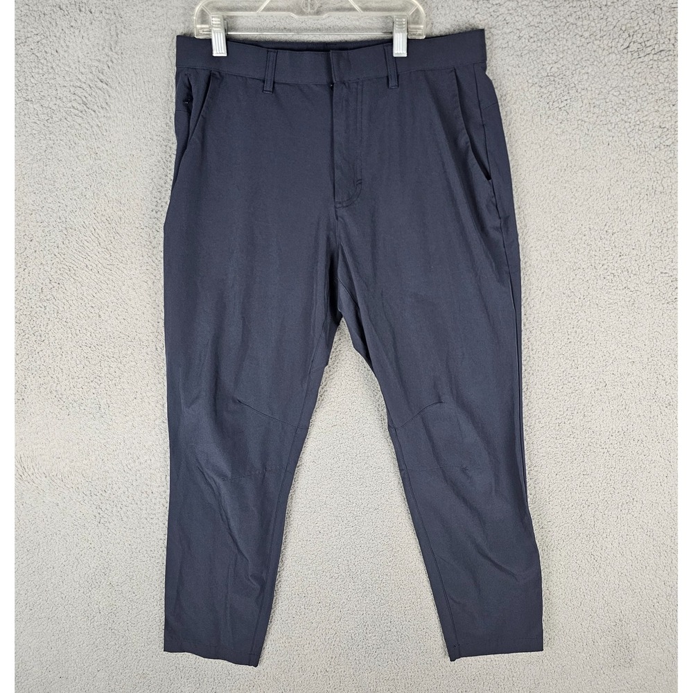 Fabletics Chino Pants Mens 33 Navy Blue Skinny Leg Stretch Casual High Rise